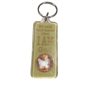 Be Still And Know That I Am God Acrylic Keychain Penny Butterfly